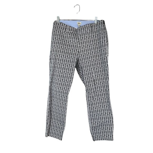 Hatley Womens Chevron Print Pants Black White 10 Elastic Waist Pull On Festival - Picture 1 of 6